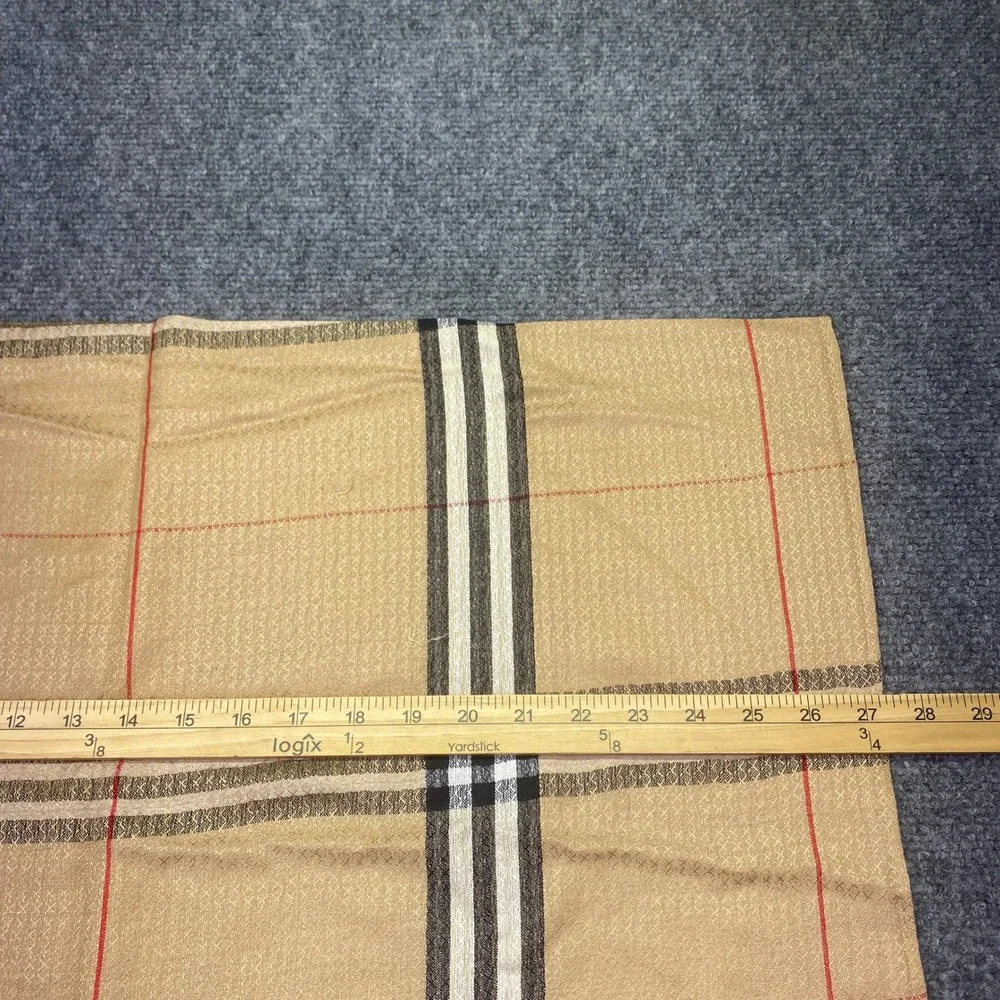 Burberry London Nova Check Scarf Cashmere Silk Blend Beige Made in Scotland NWT